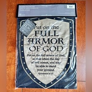 Garden Flag “Put on the Full Armor of God” Two sided Garden Flag - Brand New!